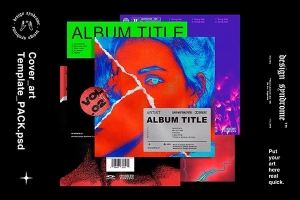 【PS样机】5款时尚潮流音乐CD光盘唱片封面设计包装盒PS贴图样机 Design syndrome – Cover Art Template Pack Vol.2
