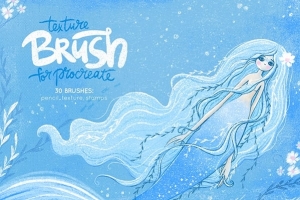 【Procreate笔刷】30支铅笔绘画纹理图章素描插画Procreate笔刷  Texture Brushes for Procreate