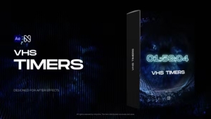 【AE/PR模板】30种复古录像带故障抖动效果数字倒计时动画 VHS Timers