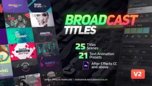 【AE模板/脚本】时尚流行社交媒体图文LOGO标题排版动画预设 TypeX – Broadcast Pack: Title Animation Presets Library v2