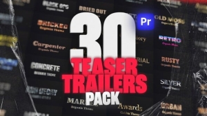 【PR模板】30个复古破碎史诗动作电影片名3D文本标题动画 3D Text Titles Teaser Trailer Pack for Premiere Pro