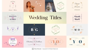 【AE模板】12款时尚优雅爱情婚礼请柬邀请函标题动画 Wedding Titles