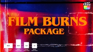 【FCPX插件】10种复古老电影胶片灼烧闪光视频转场预设 Film Burns Package 汉化版