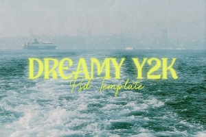 【PSD模板】复古Y2K朦胧梦幻褪色发光照片特效PSD模板 Dreamy Y2K Effect