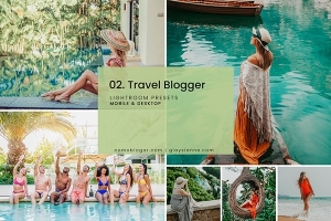 【LR预设】11款新潮时尚INS风旅拍生活摄影后期调色Lightroom预设 02. Travel Blogger Presets