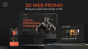 【PR模板】手机电脑设备界面网页APP应用广告宣传片展示3D动画 3D Web Promo for Premiere Pro