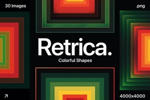 【图片素材】30款复古抽象艺术纹理明亮渐变色创意图形图片素材 Retrica – Colorful Shapes