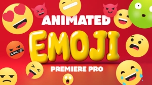 【PR模板】36个有趣可爱二维卡通Emoji表情循环动画 Emoji Pack