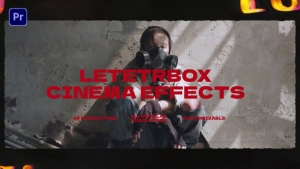 【PR模板】复古电影胶片烧伤闪烁刮痕纹理漏光叠加效果视频动画 Letterbox and Effects