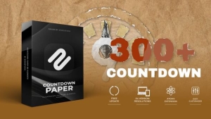 【AE脚本】300组复古数字剪贴画定格贴纸倒计时动画预设 Countdown Paper