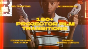 【PR模板】150种复古怀旧幻灯片转场过渡效果预设 3D Projector Transitions Pack
