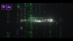 【AE/PR模板】黑客帝国数字代码矩阵背景开场文字标题动画 The Matrix Opener
