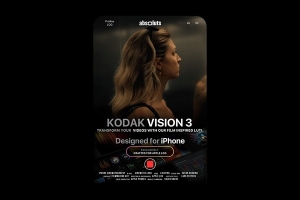【调色预设】适用于Apple Log视频柯达Vision 3 500T 电影胶片效果模拟调色LUT预设 AbsoLUTS – Kodak Vision 3 Lut for iPhone