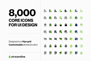 【矢量素材】8000+时尚简约应用程序UI手机App图标设计SVG矢量素材 Core Essential UI Icons