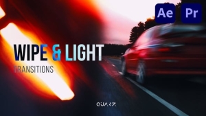 【AE/PR模板】50组动感摇晃光效快速闪烁转场预设 Wipe Light Transitions