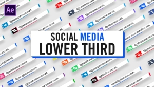 【AE模板】24个简单时尚商务风广播新闻字幕条标题动画 Social Media Lower Third Parallelogram
