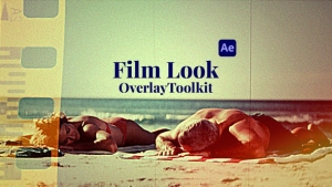 【AE模板】复古老电影视频颗粒漏光划痕灰尘叠加色彩特效 Film Look Overlays