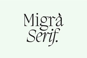 【字体】质朴优雅轻盈尖锐稳重浑厚LOGO排版艺术设计衬线英文字体 Migra Display Font