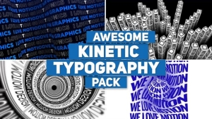 【AE模板】创意文字动力学特效海报背景循环动画 Kinetic Typography V2