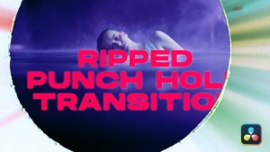 【达芬奇模板】15个复古胶片电影快速穿孔纹理效果转场动画 Ripped Punch Hole Transitions