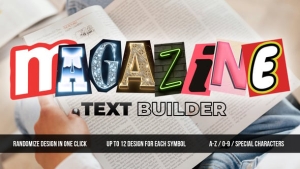 【达芬奇模板】复古杂志剪贴画字母组合文本标题排版动画 Magazine Text Builder