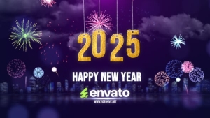 【AE模板】2025新年快乐祝福视频动画(含模板音乐) Happy New Year Wishes 2025