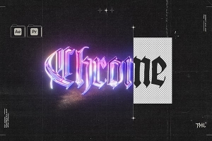 【AE/PR模板】炫彩镀铬流动金属光泽纹理文本图形特效动画 Chrome Tool for Premiere Pro and AE