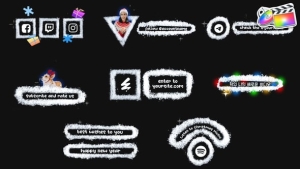 【FCPX插件】8款俏皮可爱手绘雪花礼品装饰元素文字标题动画 Stop Motion Snow Social Media Lower Thirds 汉化版