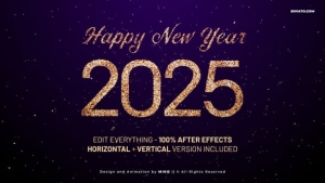【AE模板】2025新年数字倒计时粒子消散动画开场片头动画(含模板音乐) Countdown