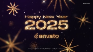 【AE模板】2025新年快乐视频封面开屏动画 Happy New Year