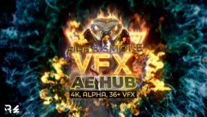 【AE模板】30种创意火焰烟雾冲击波视觉特效动画 AE VFX Hub – Fire and Smoke Effects