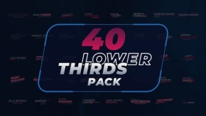 【AE/PR模板】40款现代时尚简约设计文字标题字幕条动画预设 Lower Thirds Pack