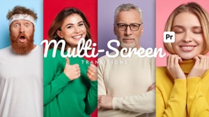 【PR模板】12种创意时尚多屏幻灯片滑动切换视频转场过渡预设 Multi-Screen Transitions for Premiere Pro