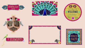 【AE模板】7种南亚印度风情艺术特色元素动画 Indian Contemporary Style Elements