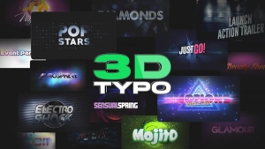 【AE模板】15款精美时尚专业3D文字标题动画 3D Titles. Vol. 2