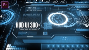 【PR模板】300+科幻未来科学空间图形数字金融扫描线条波形HUD元素UI界面动画 HUD UI Pack 300+ for Premiere Pro