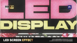【PR模板】文本图像LED电子屏像素化显示效果 LED Display Effect