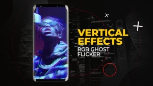 【AE模板】32种竖屏复古VHS故障失真RGB残影闪烁抖动视频特效动画 Vertical RGB Ghost Flicker