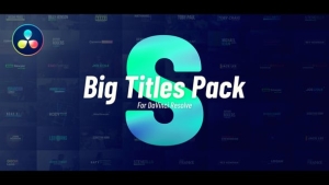【达芬奇模板】50个时尚现代彩色大标题文字动画预设(含模板音乐) Big Titles Pack DR