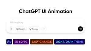 【AE模板】简单模拟ChatGPT搜索对话界面演示动画 ChatGPT Searching Animation