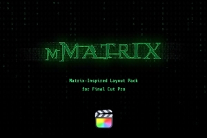 【FCPX插件】16组黑客帝国视频特效文字标题背景转场动画 motionVFX – mMatrix 汉化版
