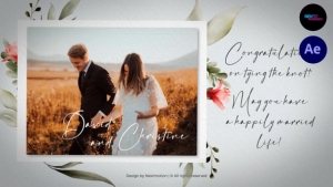 【AE模板】优雅浪漫爱情故事婚礼邀请函幻灯片视频动画 Wedding Invitation