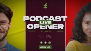【PR模板】潮流时尚音乐视频播客推广宣传动画(含模板音乐) Podcast Opener MOGRT