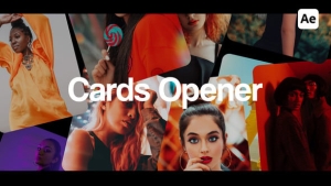【AE模板】创意3D卡片旋转相册幻灯片开场动画 Cards Opener For After Effects