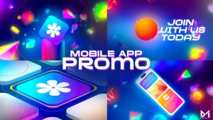 【AE模板】创意时尚复古三维图形手机APP应用游戏宣传展示动画 Mobile App Promo – Retro Style