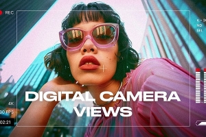 【达芬奇插件】5款数码相机无人机对焦取景器视图动画 Digital Camera Views 汉化版