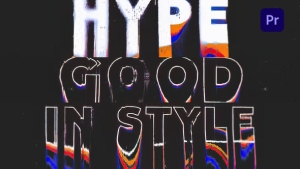 【PR模板】复古垃圾破损纹理文字图形色彩流淌效果动画 Grunge Text Typography