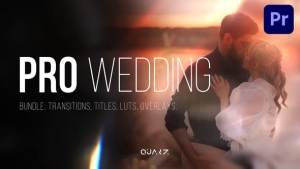 【PR模板】浪漫优雅爱情婚礼视频文字标题转场叠加调色效果 Pro Wedding Bundle for Premiere Pro – Transitions, Titles, LUTs, Overlays