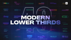 【AE模板】40款时尚现代商业资讯社交媒体字幕条标题动画 Modern Lower Thirds