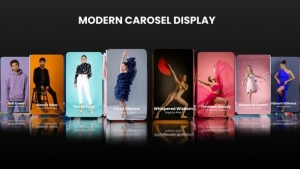 【PR模板】动感时尚3D卡片旋转轮播品牌形象展示动画(含模板音乐) Modern Carousel Display | Sleek Carousel Showcase | Trendy Frame Rotation